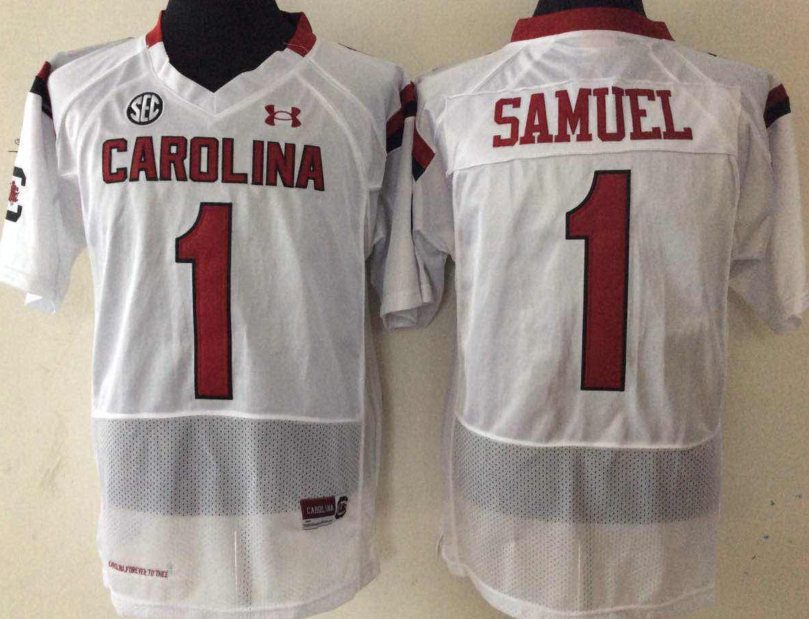 NCAA Men South Carolina Gamecock White #1 SAMUEL->ncaa teams->NCAA Jersey